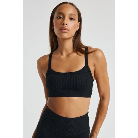 YEAR OF OURS Ribbed 2.0 Bralette Black Sport Active Wear - Picture 1 of 6